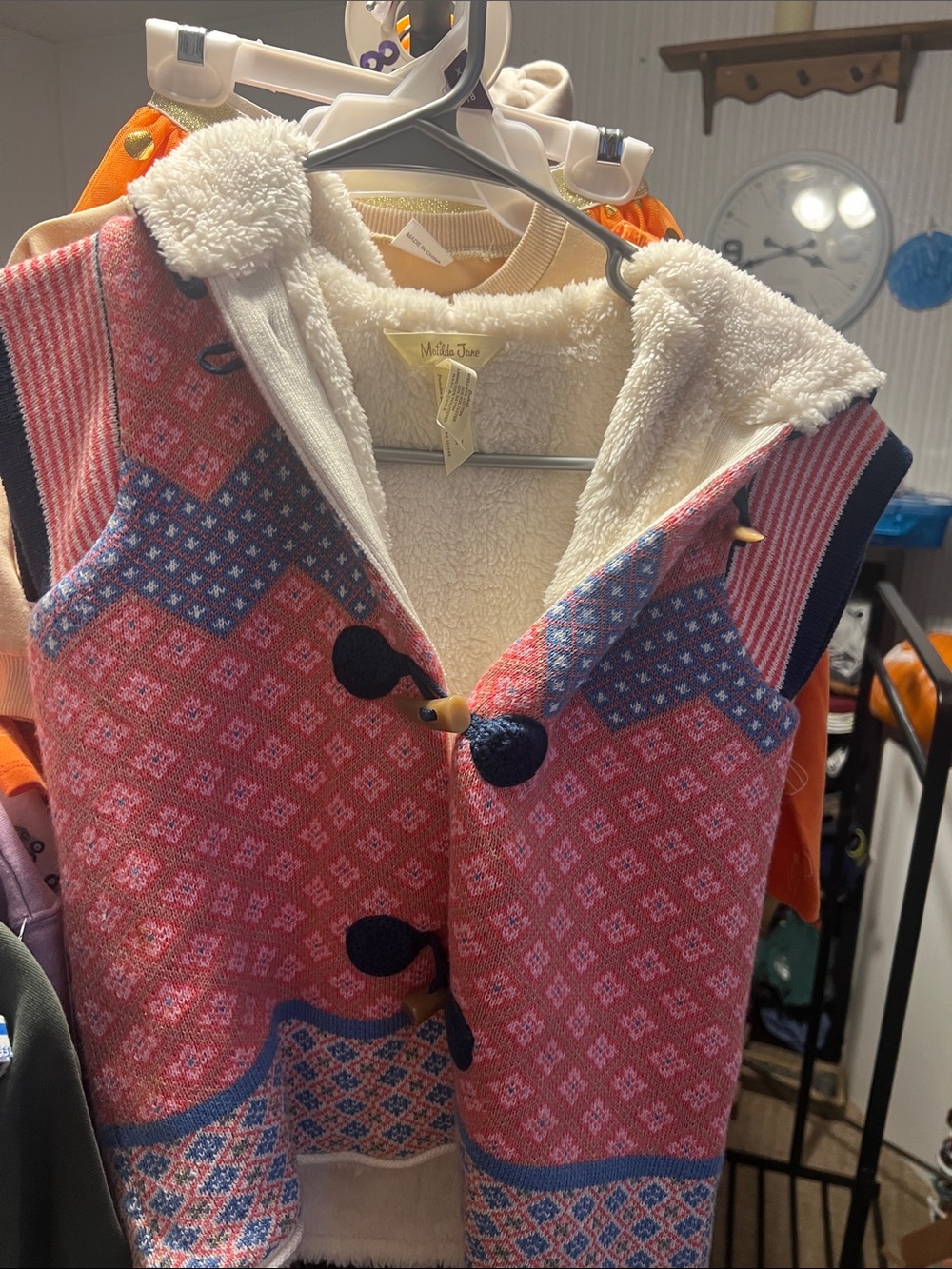 Girls' Matilda Jane Pink Hooded Sherpa-Lined Vest